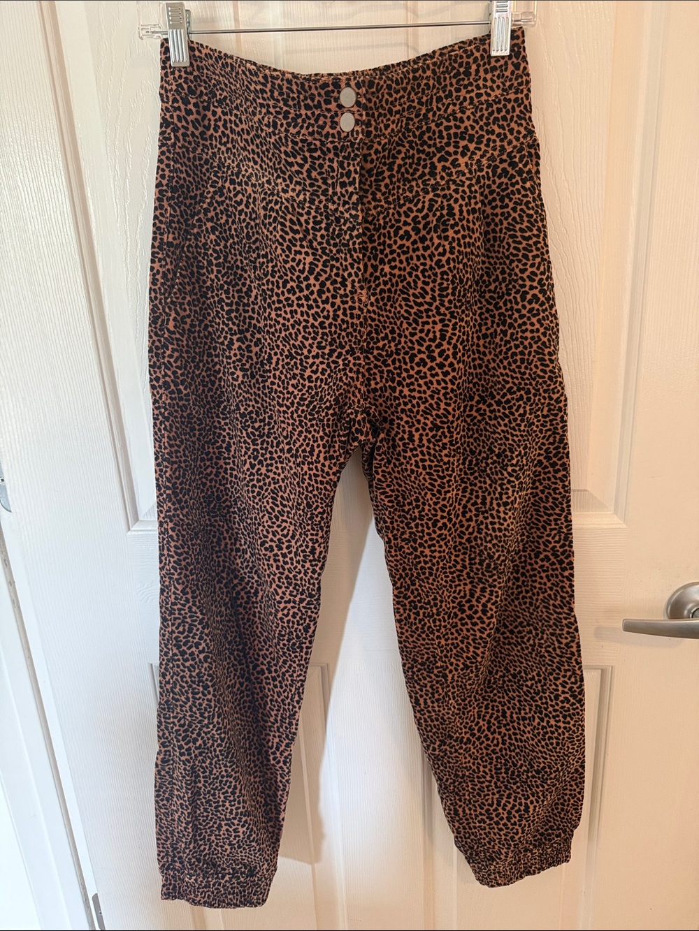 Anthropologie Leopard Print Brown Jogger Pants